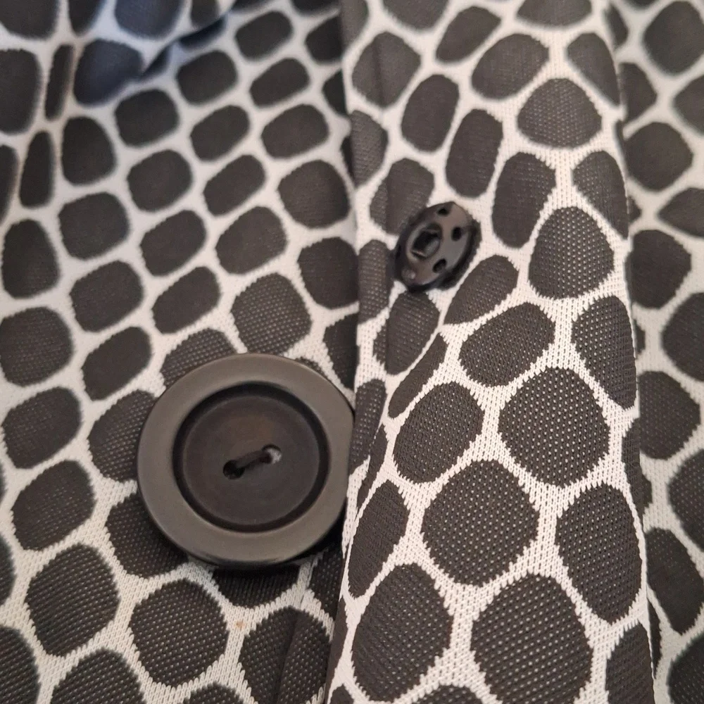 Maggie Barnes Lightweight Jacket Womens 3X Black White Polka Dot - Picture 6 of 9